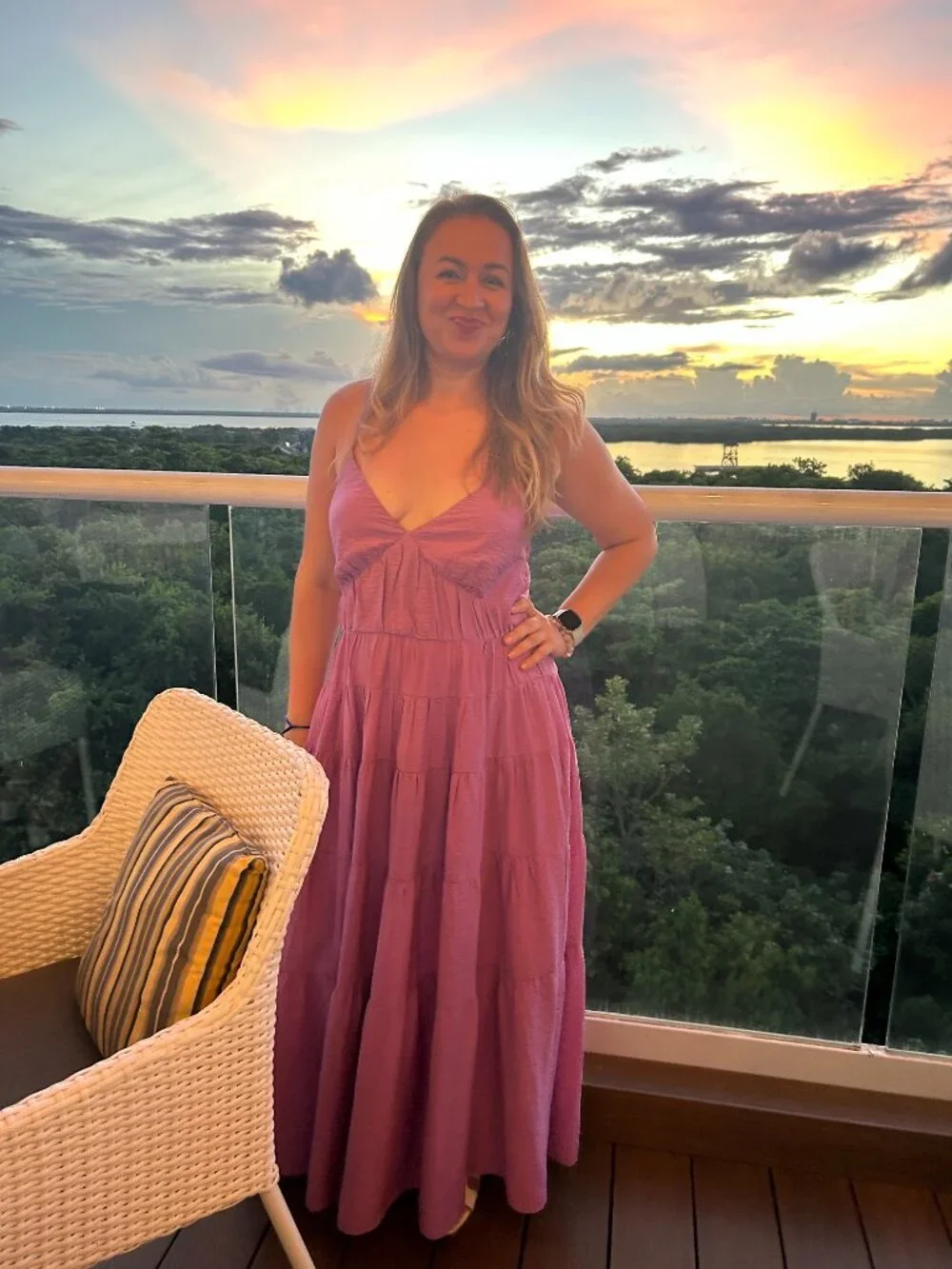 Abercrombie pink strappy maxi dress